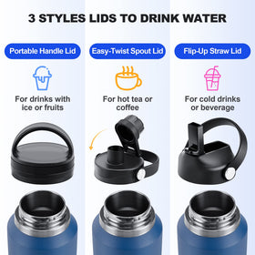 HYDROWION straw lid with dust-proof cover keeps the spout clean after use.
