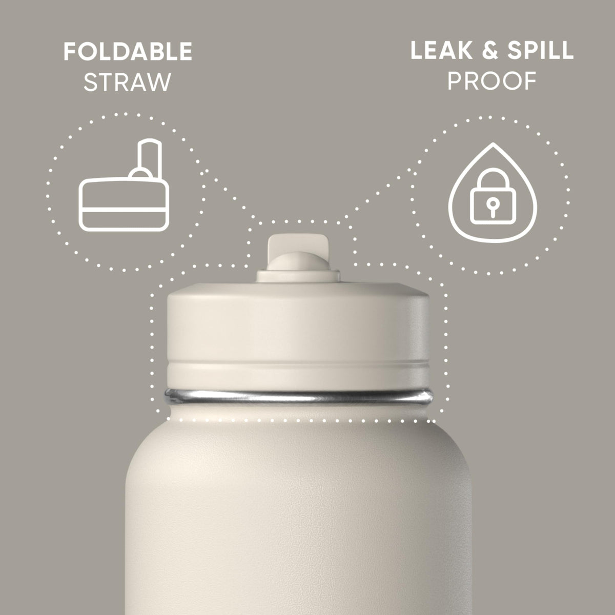 Hydrapeak 32oz bottle showcasing leak-proof design for backpack use