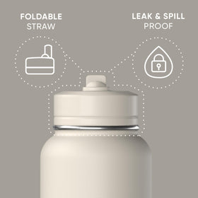 Hydrapeak 32oz bottle showcasing leak-proof design for backpack use