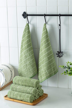 HYER KITCHEN care tip: wash before first use to boost absorbency