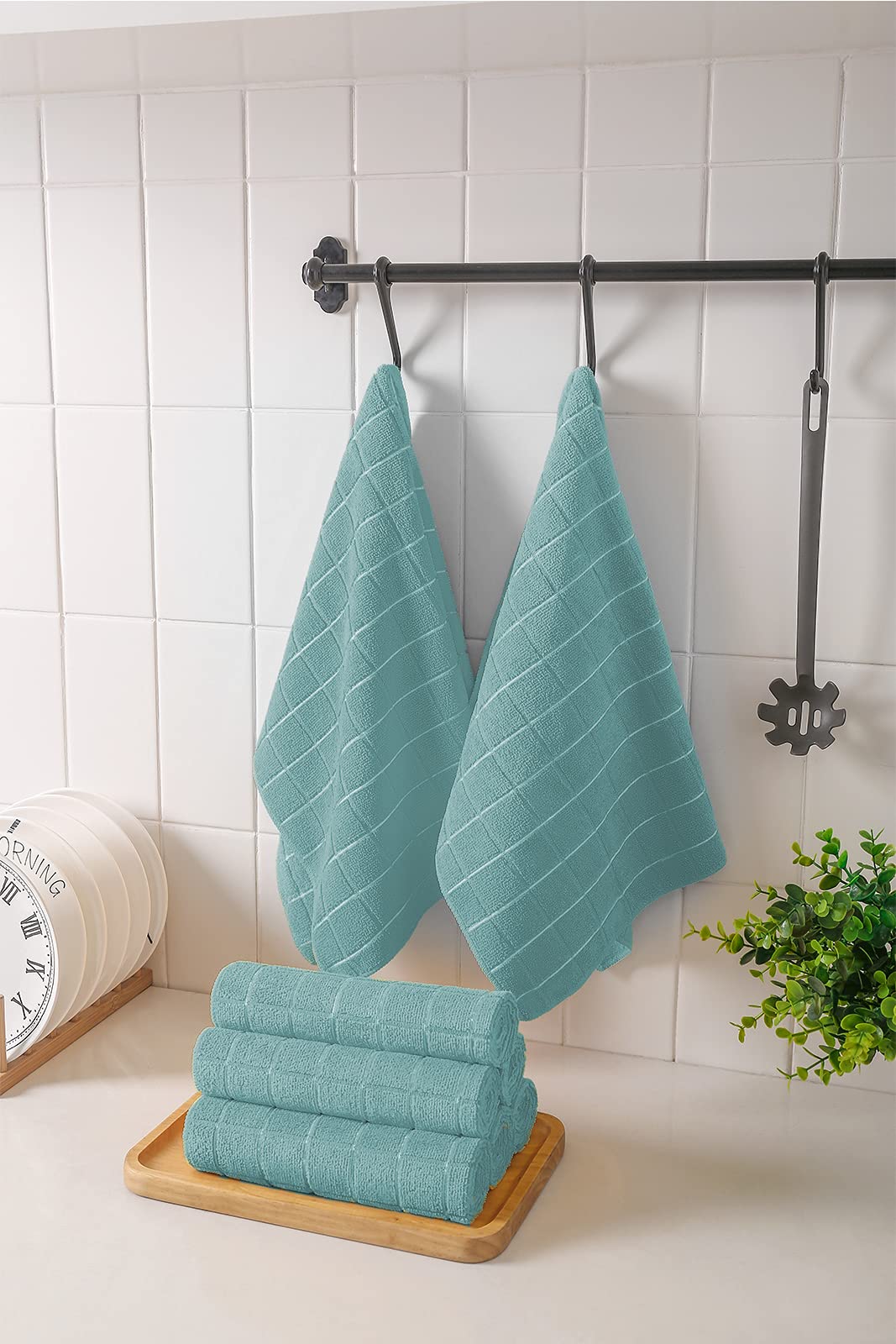 HYER KITCHEN towels are recommended to wash before first use to boost absorbency.