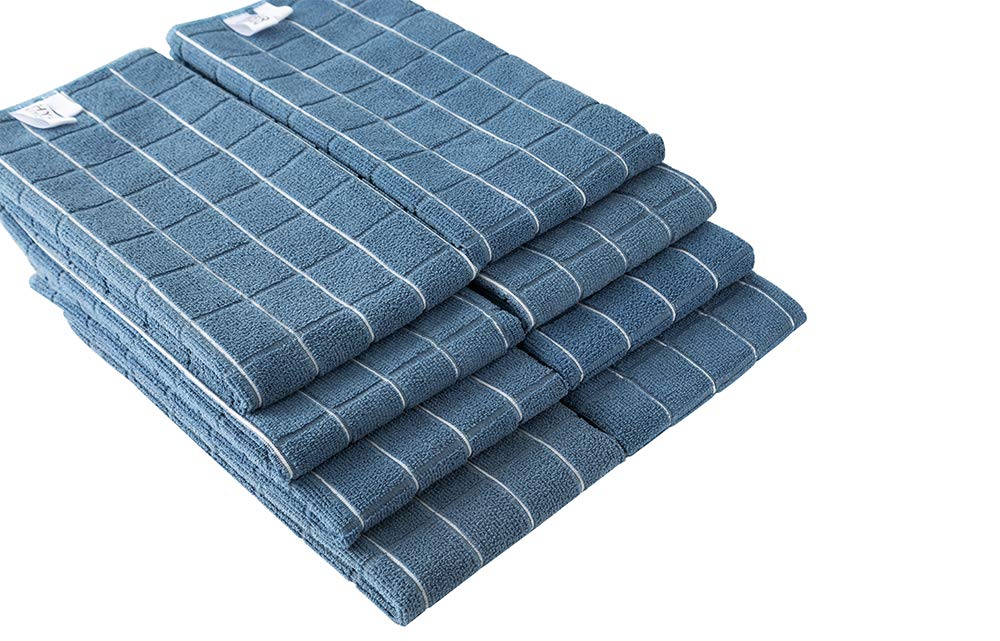 hyer kitchen lattice blue towels, oversized 26x18 inches, ideal for drying dishes.