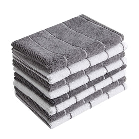 HYER KITCHEN microfiber towel 26x18 inches stripe grey-white for quick drying