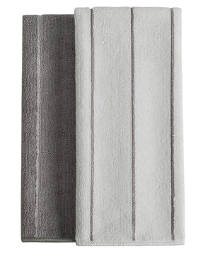 HYER KITCHEN stripe grey-white microfiber towel showing oversized size for dishes