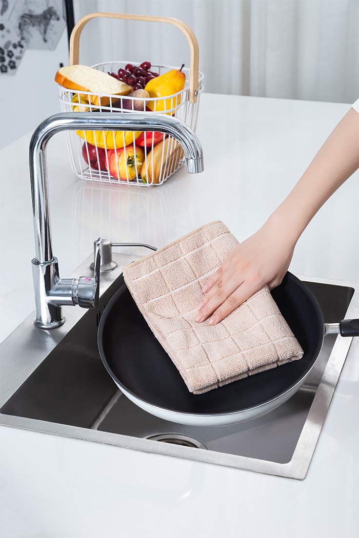 HYER KITCHEN care tip wash before first use to boost absorbency.