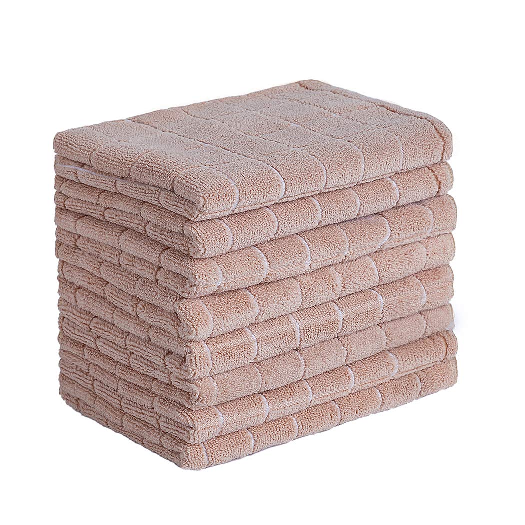 HYER KITCHEN microfiber dish towels with lattice camel pattern for superior absorbency.
