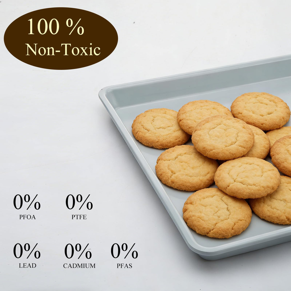 HYGGEOXY ceramic coating close-up showing non-stick surface for easy cookies