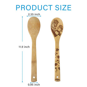 HYGNN rounded fork in burned wood ideal for mixing and turning with durability.
