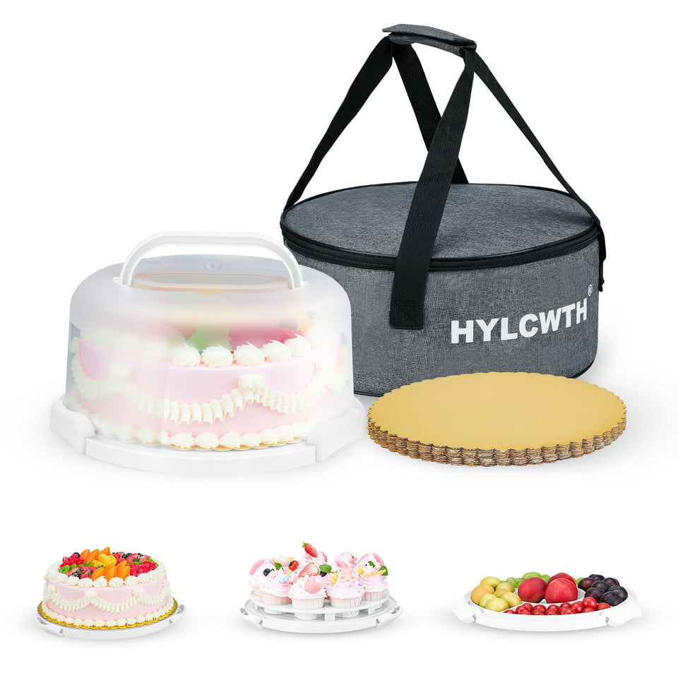 HYLCWTH cake carrier with lid and handle for secure transport