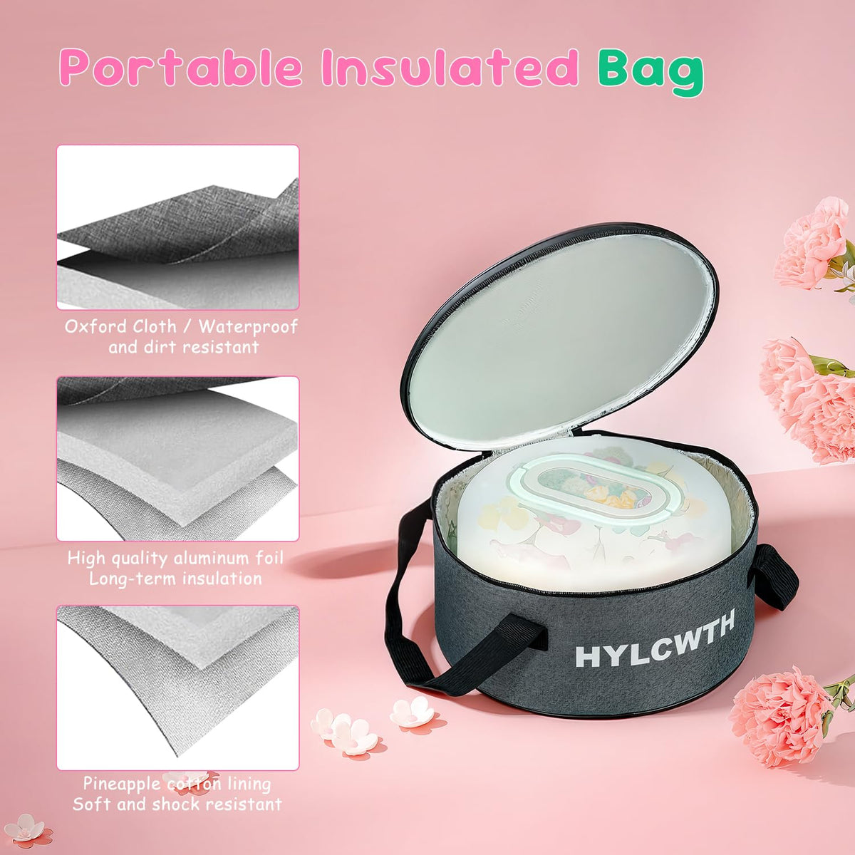 HYLCWTH ergonomic handle design for comfortable, stable transport