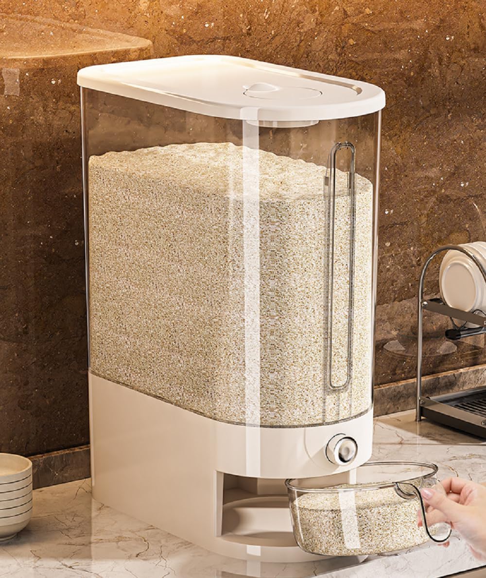 HYMIC Large Rice Dispenser front view showing clear capacity and modern design