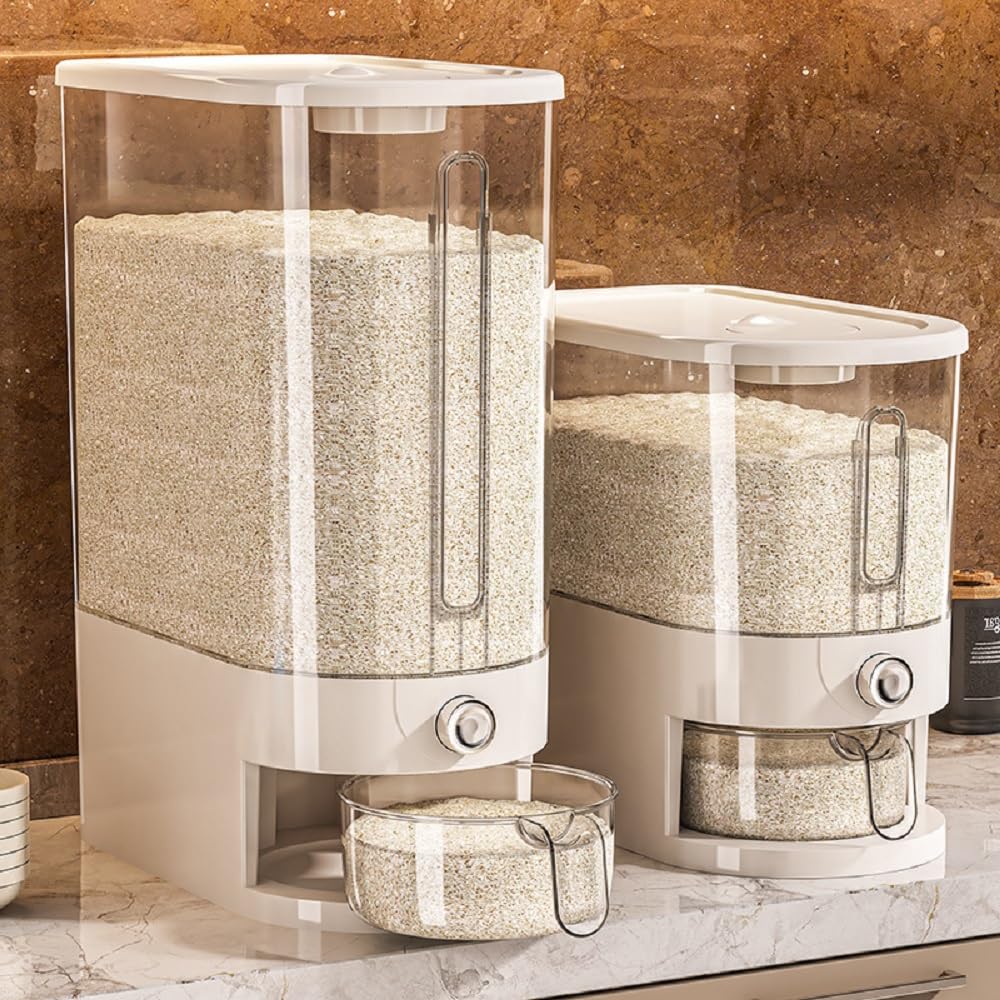 HYMIC Large Rice Dispenser side view highlighting spacious interior