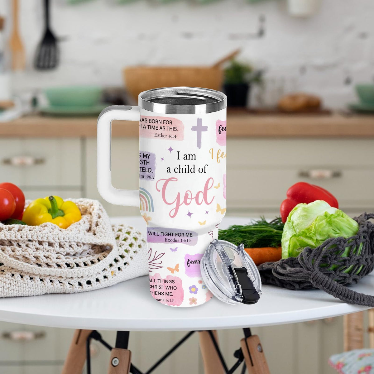 HYMONA I Am a Child of God tumbler for daily commute and rituals