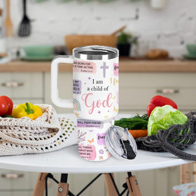 HYMONA I Am a Child of God tumbler for daily commute and rituals