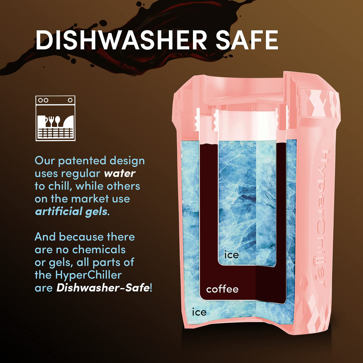 HyperChiller dishwasher-safe-parts shown for simple cleaning and maintenance.