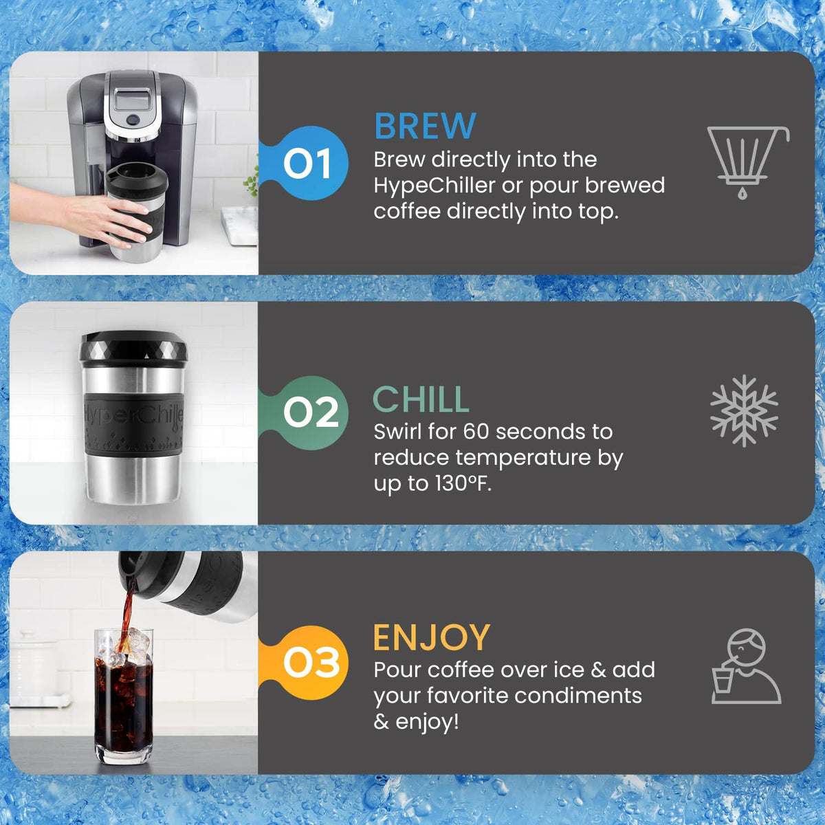Up to 25 ounces chilled per freeze with HyperChiller HC2SS