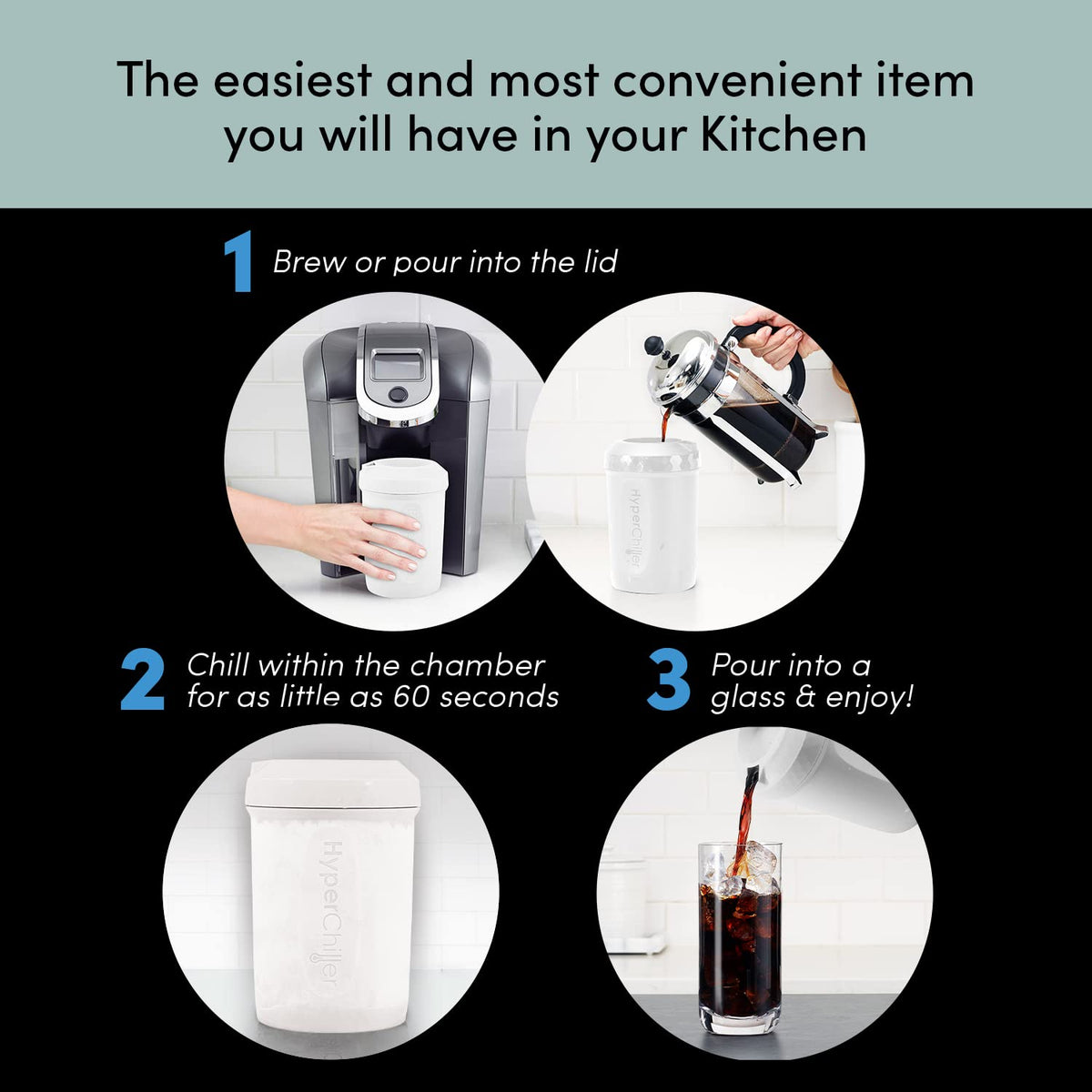 HyperChiller HC2W in use, cooling a beverage in 60 seconds