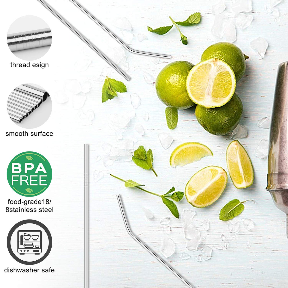 Hypermotion cleaning brushes ensure thorough interior straw cleaning.