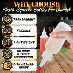 HYQO cuttable-tip demo shows adjustable flow for thicker sauces.