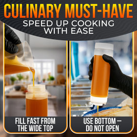 HYQO fridge-door organization example with multiple sauces in bottles
