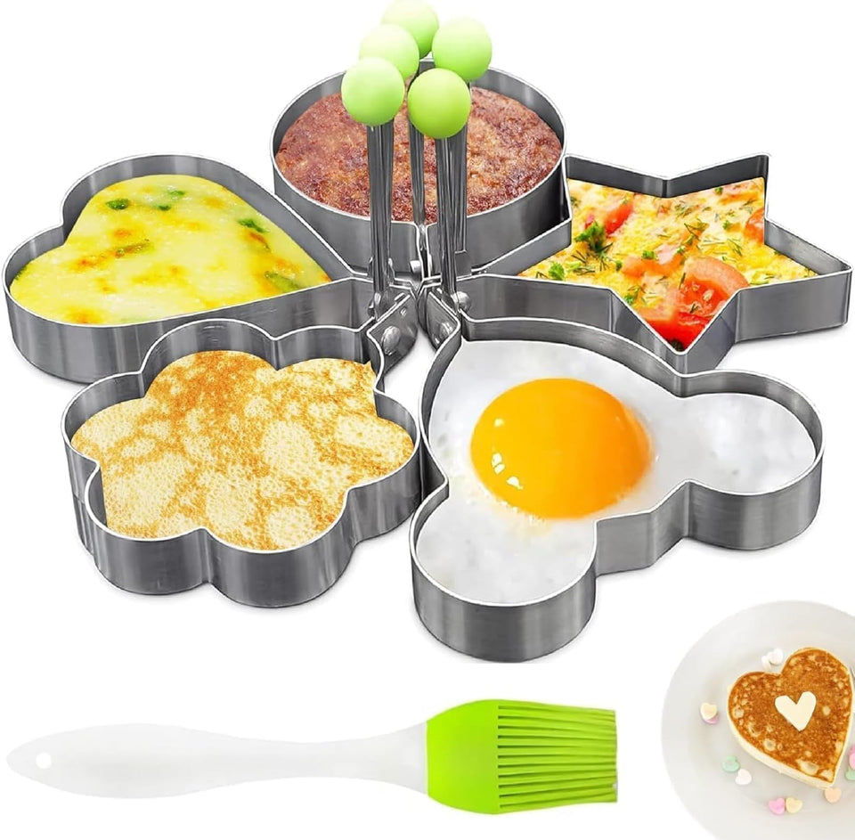 HYQO heart pancake mold for evenly shaped omelets and pancakes