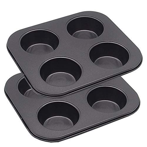 HYTK 4-cup muffin pan, compact dimensions for small ovens and quick batches.