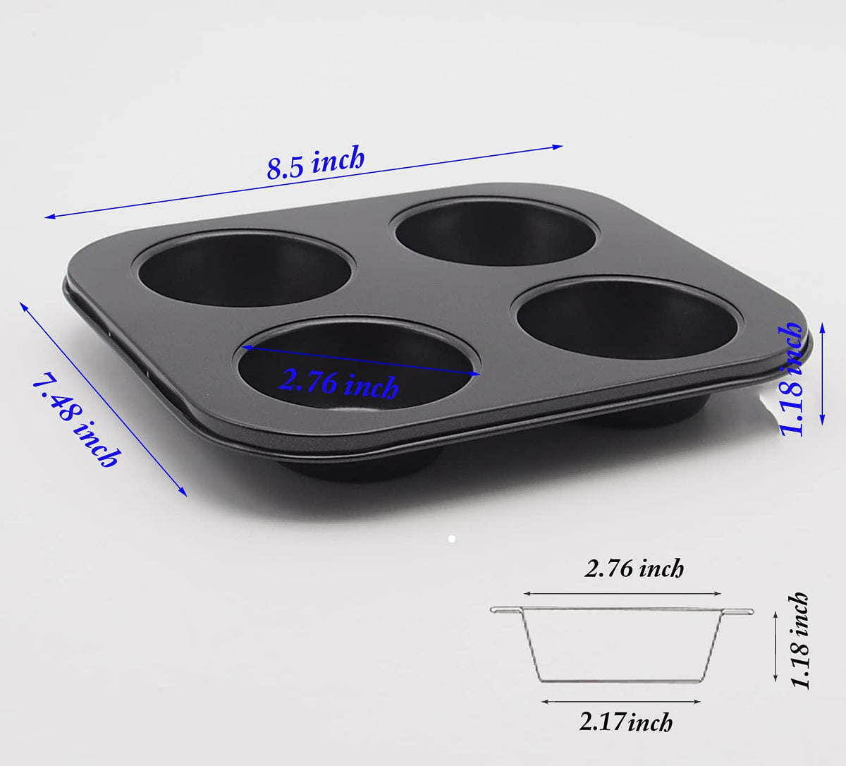 HYTK muffin pan with two standard cups, ideal for everyday cupcakes and snacks.