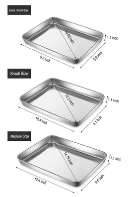 HYTK extra-small baking sheet with dimension label shows small footprint