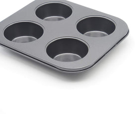 HYTK muffin pan features Xynflon nonstick coating for easy release.