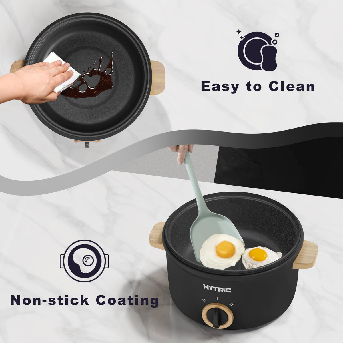 HYTRIC hot pot 2.5L dual power settings for diverse dishes