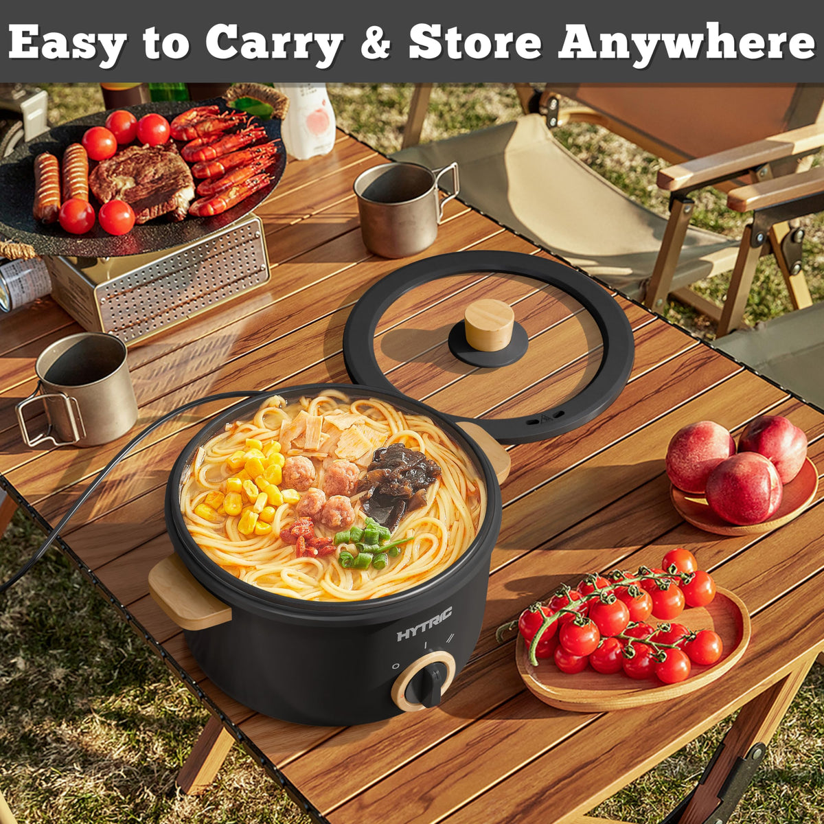HYTRIC hot pot 2.5L wood grain design adds stylish touch