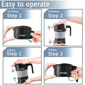 HYTRIC kettle with wide 4.7 inch spout for easy filling and cleaning.
