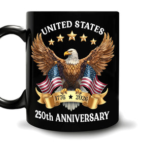 Hyturtle mug front design featuring 250th anniversary patriot motif for daily coffee