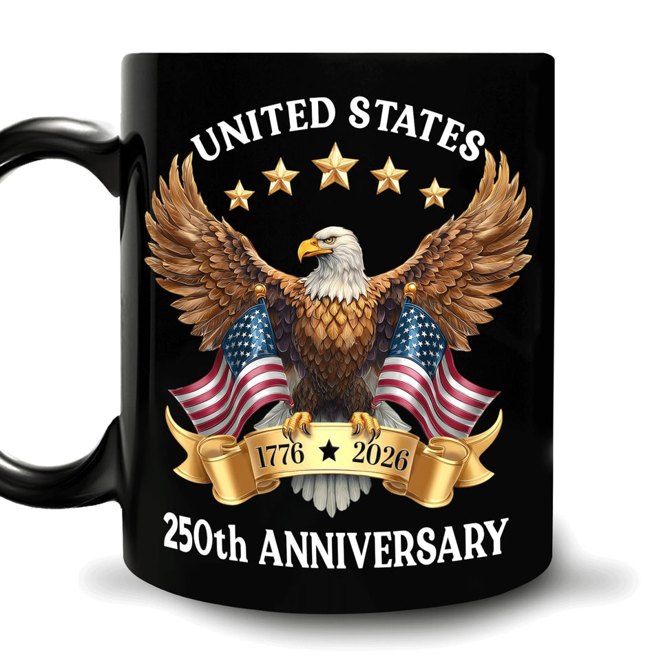 Hyturtle mug front design featuring 250th anniversary patriot motif for daily coffee