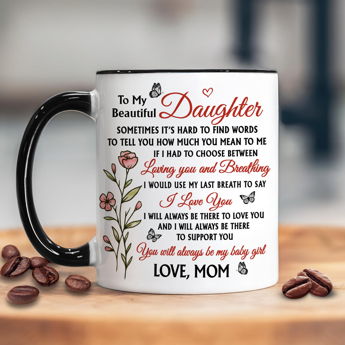 Hyturtle To My Daughter mug presented as a gift-ready package.