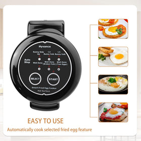 Hyvance Smart Fried Egg Cooker front view highlights simple one-button operation for stress-free mornings.