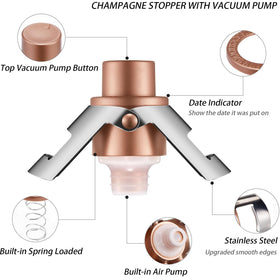 HYZ built-in pump champagne stopper preserves bubbles longer.