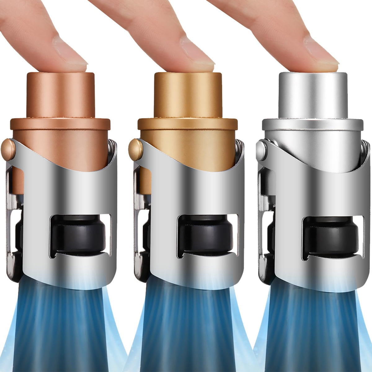 HYZ Champagne Stoppers 3-Pack seals fizz for sparkling wines.