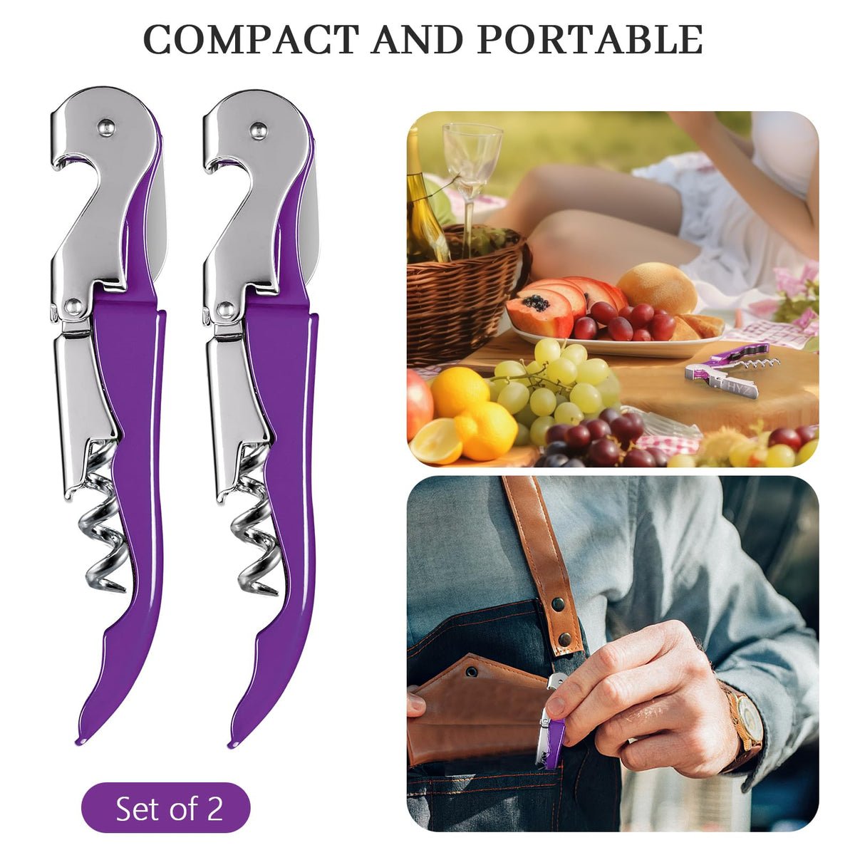 HYZ corkscrew handles natural, synthetic, and fragile corks with steady leverage.