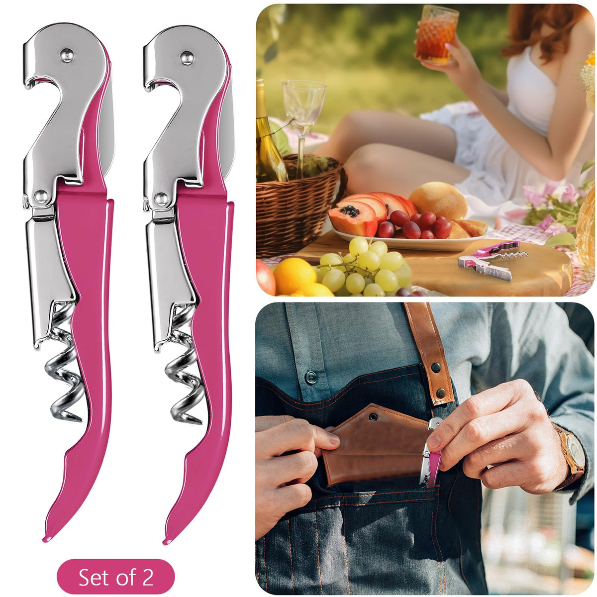 HYZ versatile tool handles most cork types with built-in foil cutter.