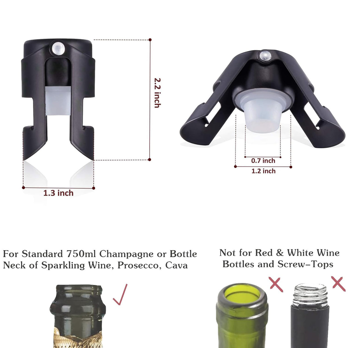 Close-up of HYZ stainless steel body with silicone plug for durable seal.