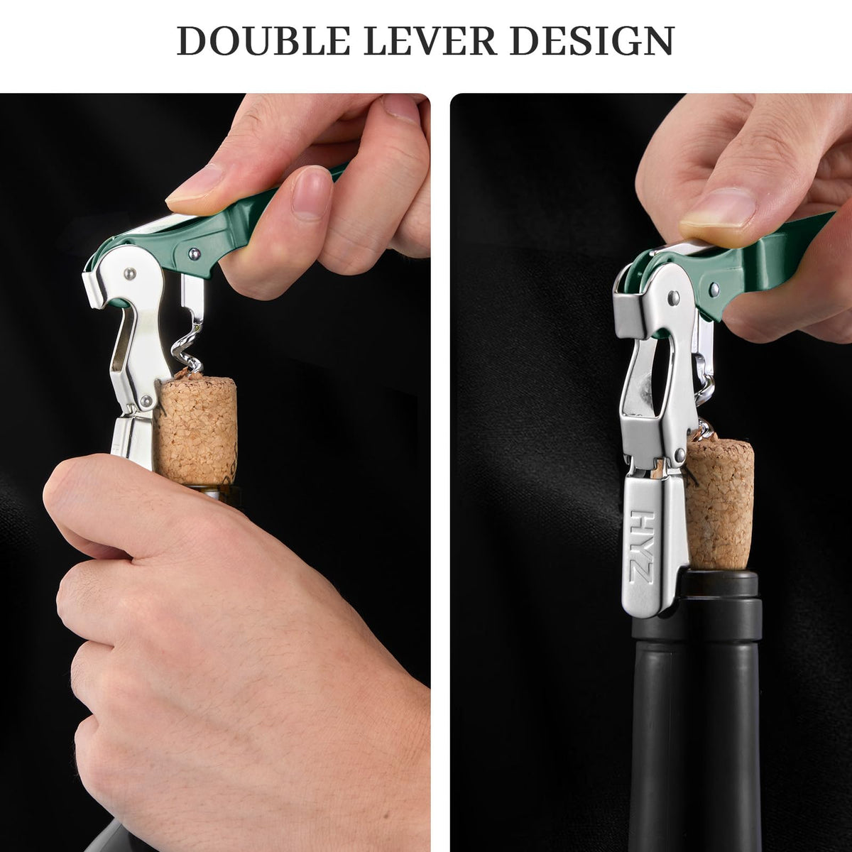 HYZ opener displaying foil cutter and bottle cap opener on the tool