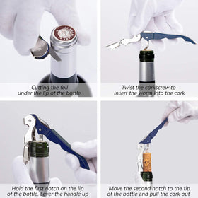 HYZ wine opener compact pocket-size fits comfortably in hand.