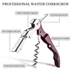 HYZ wine opener with built-in foil cutter for quick bottle prep