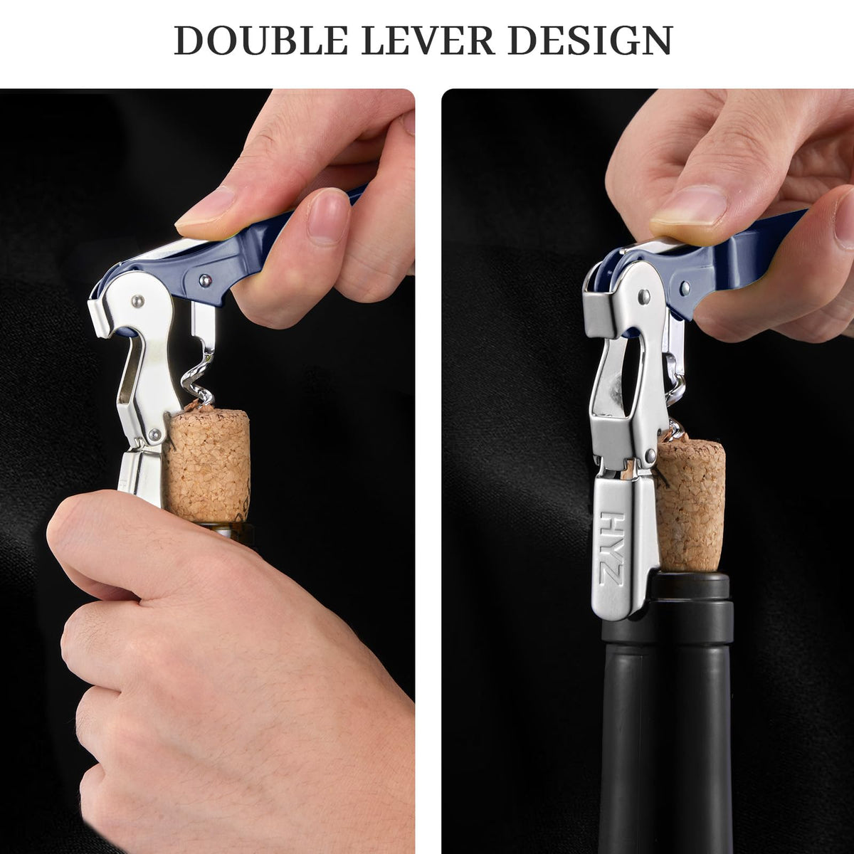 HYZ wine opener sturdy stainless steel worm ensures durable performance.