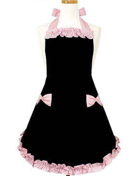 Hyzrz cute apron with black pockets for easy access while cooking