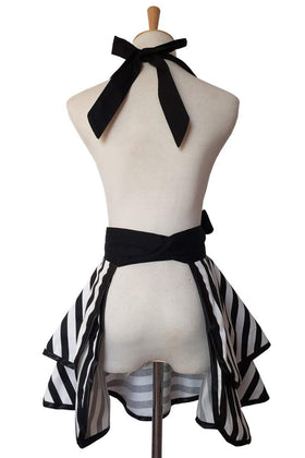 Hyzrz tie-at-waist feature providing secure fit during kitchen work.