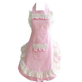 Hyzrz Lovely Home Work apron in pink protects clothes during cooking and baking.