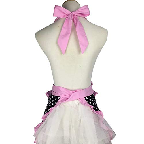 Hyzrz side ruffle pink trim adds playful kitchen flair.