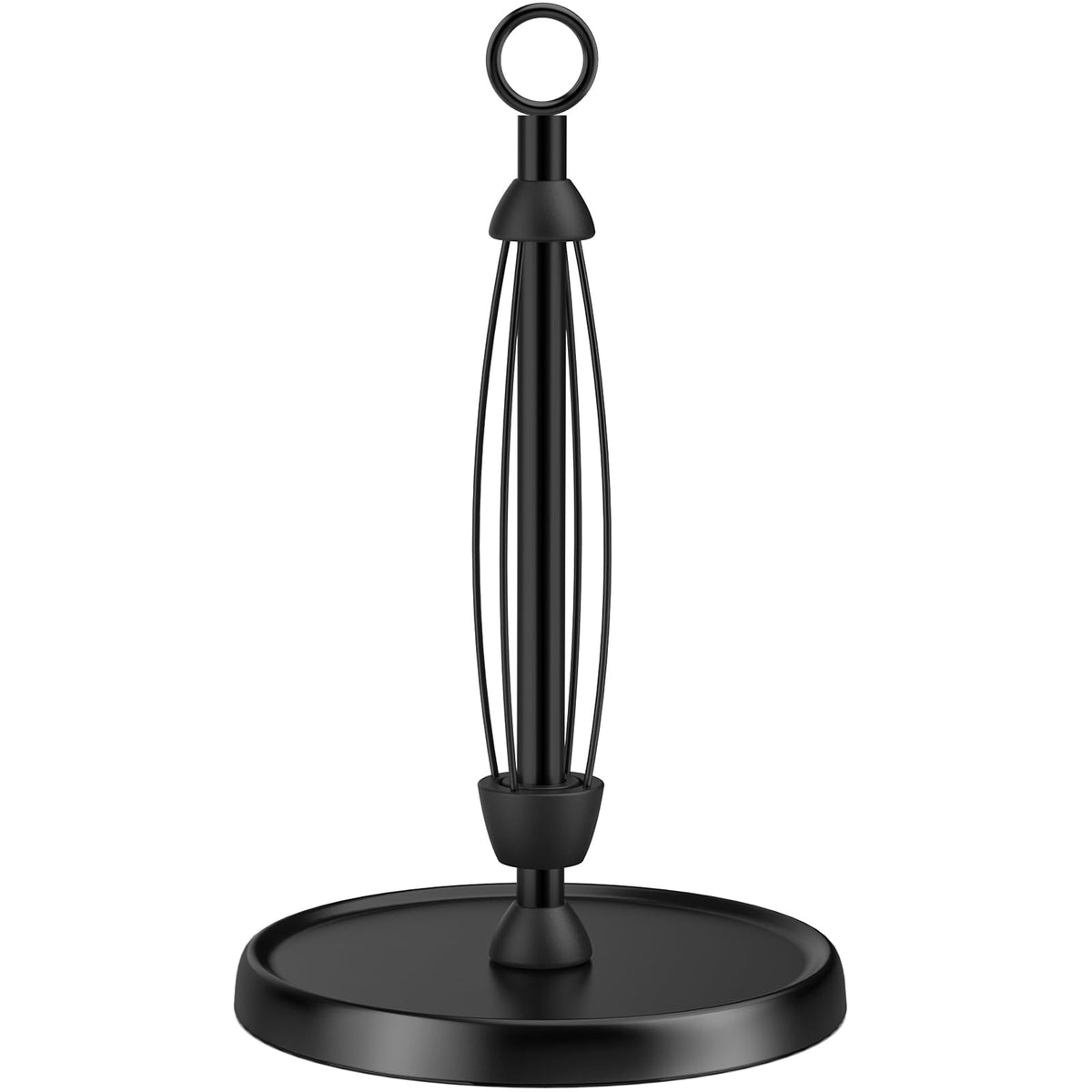 HZE Black Paper Towel Holder enables one-handed tear for quick cleanup.